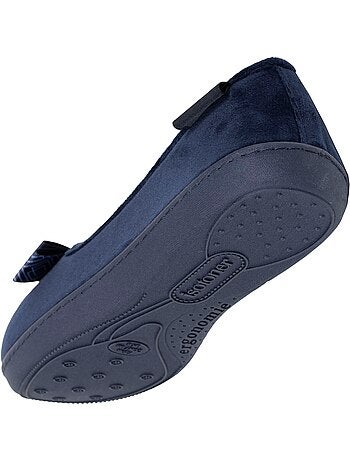 Pantofole ballerine soletta ergonomica in microvelour con donna Isotoner
