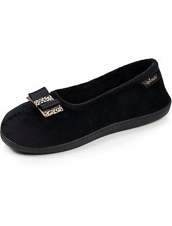 Pantofole ballerine soletta ergonomica in microvelour con donna Isotoner