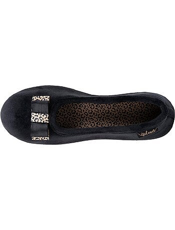 Pantofole ballerine soletta ergonomica in microvelour con donna Isotoner