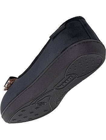 Pantofole ballerine soletta ergonomica in microvelour con donna Isotoner
