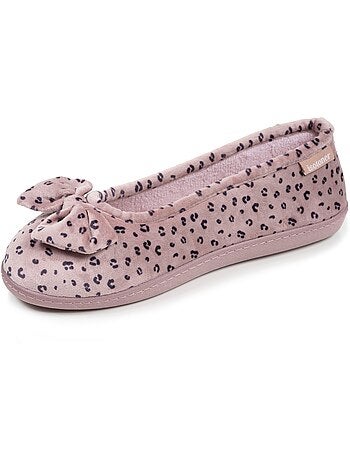 Pantofole ballerine soletta ergonomica in microvelour con donna Isotoner