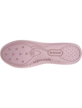 Pantofole ballerine soletta ergonomica in microvelour con donna Isotoner