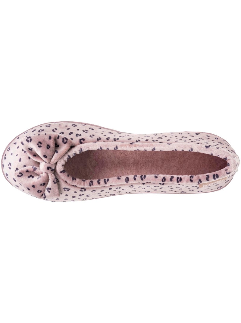 Pantofole ballerine soletta ergonomica in microvelour con donna Isotoner Rosato - Kiabi