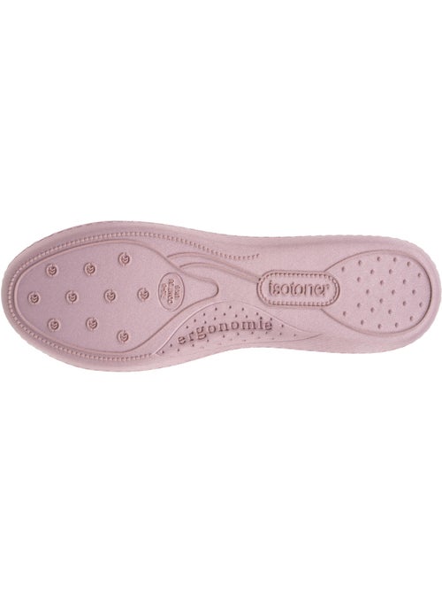 Pantofole ballerine soletta ergonomica in microvelour con donna Isotoner - Kiabi