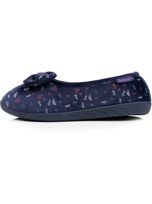 Pantofole ballerine soletta ergonomica microvelour con donna Isotoner - Kiabi