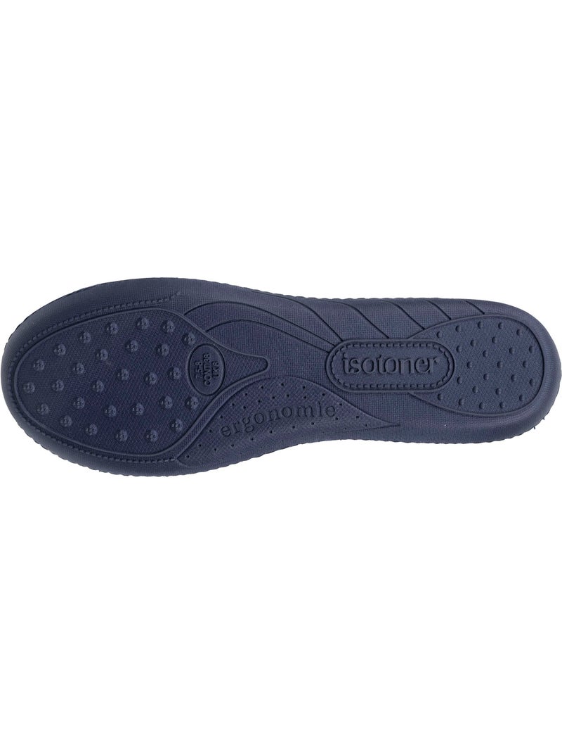Pantofole ballerine soletta ergonomica microvelour con donna Isotoner Blu marino - Kiabi