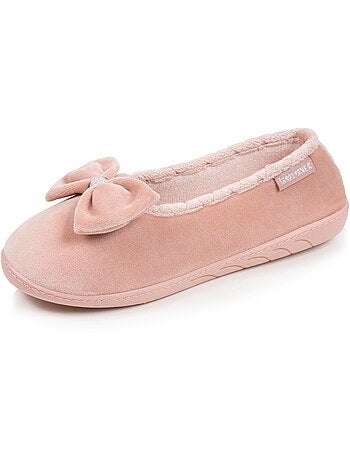 Pantofole ballerine soletta ergonomica microvelour con donna Isotoner