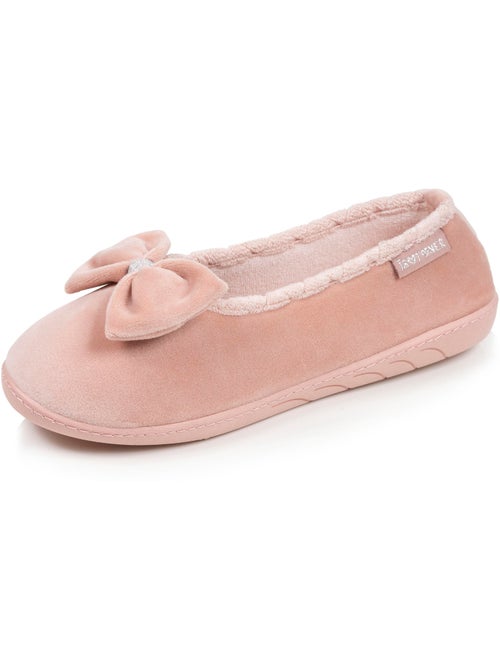 Pantofole ballerine soletta ergonomica microvelour con donna Isotoner - Kiabi