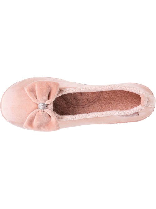 Pantofole ballerine soletta ergonomica microvelour con donna Isotoner - Kiabi