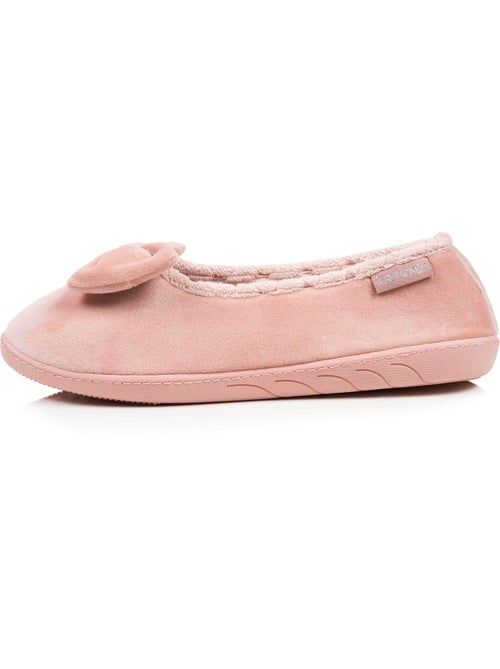 Pantofole ballerine soletta ergonomica microvelour con donna Isotoner - Kiabi