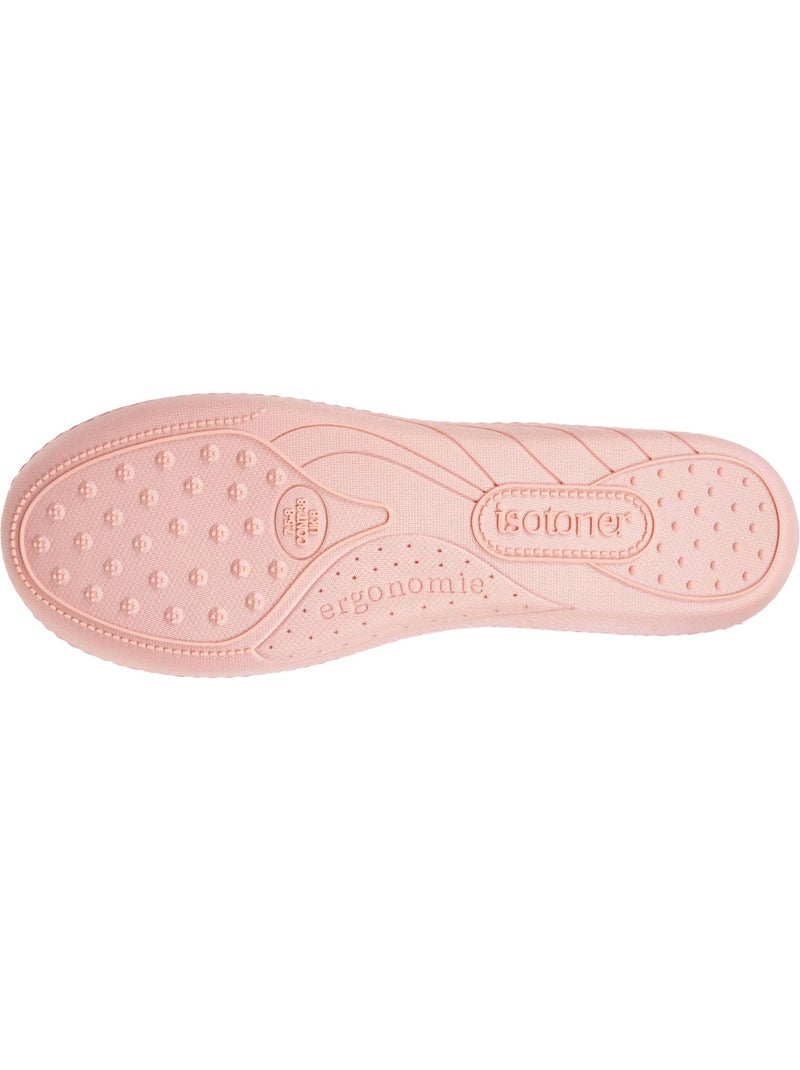Pantofole ballerine soletta ergonomica microvelour con donna Isotoner Rosato - Kiabi
