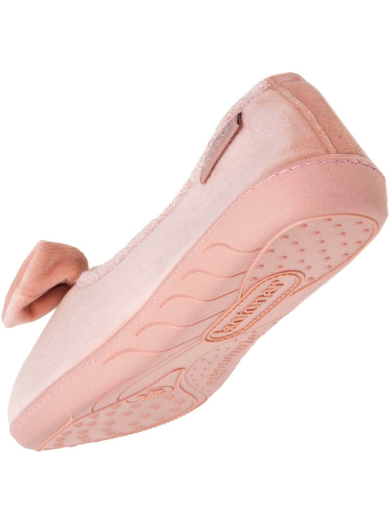 Pantofole ballerine soletta ergonomica microvelour con donna Isotoner Rosato - Kiabi