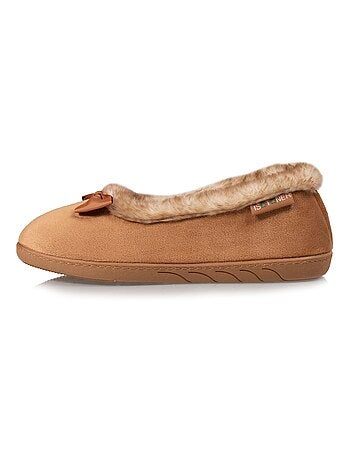 Pantofole ballerine soletta in velluto, ultra confortevole, donna Isotoner