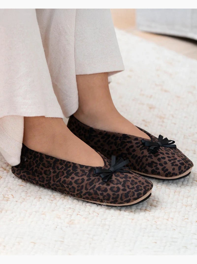 Pantofole ballerine soletta morbida e confortevole donna isotoner Nero Marrone - Kiabi