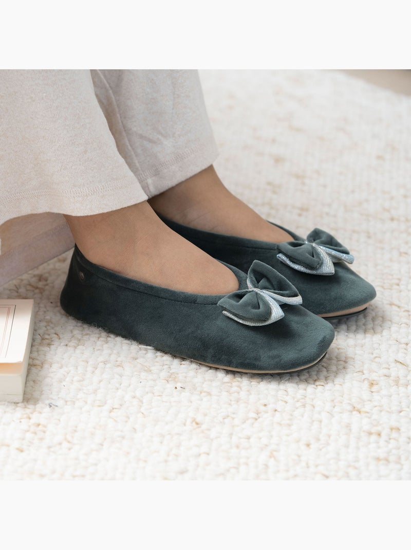 Pantofole ballerine soletta morbida e confortevole donna isotoner Verde chiaro - Kiabi