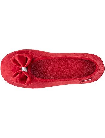 Pantofole ballerine sottopiede in memory foam microvelour donna Isotoner