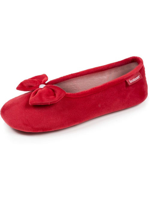Pantofole ballerine sottopiede in memory foam microvelour donna Isotoner - Kiabi