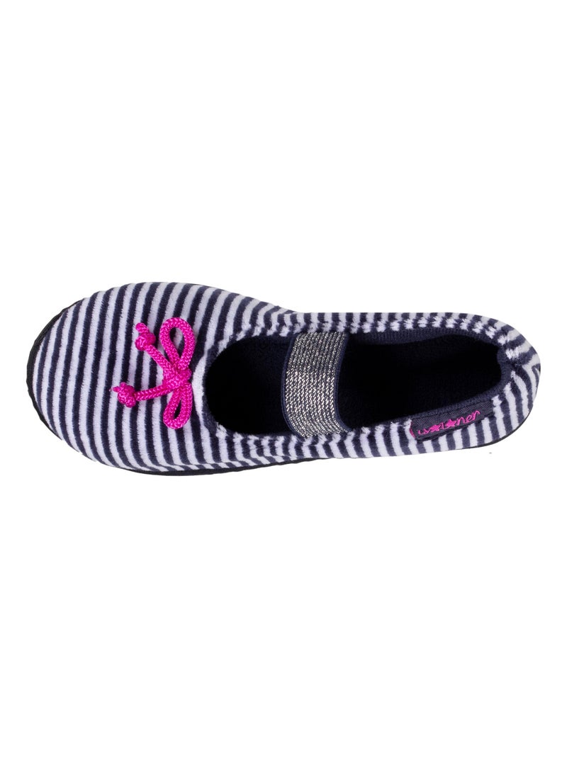 Pantofole ballerine suola antiscivolo bambina Isotoner Blu Bianco - Kiabi
