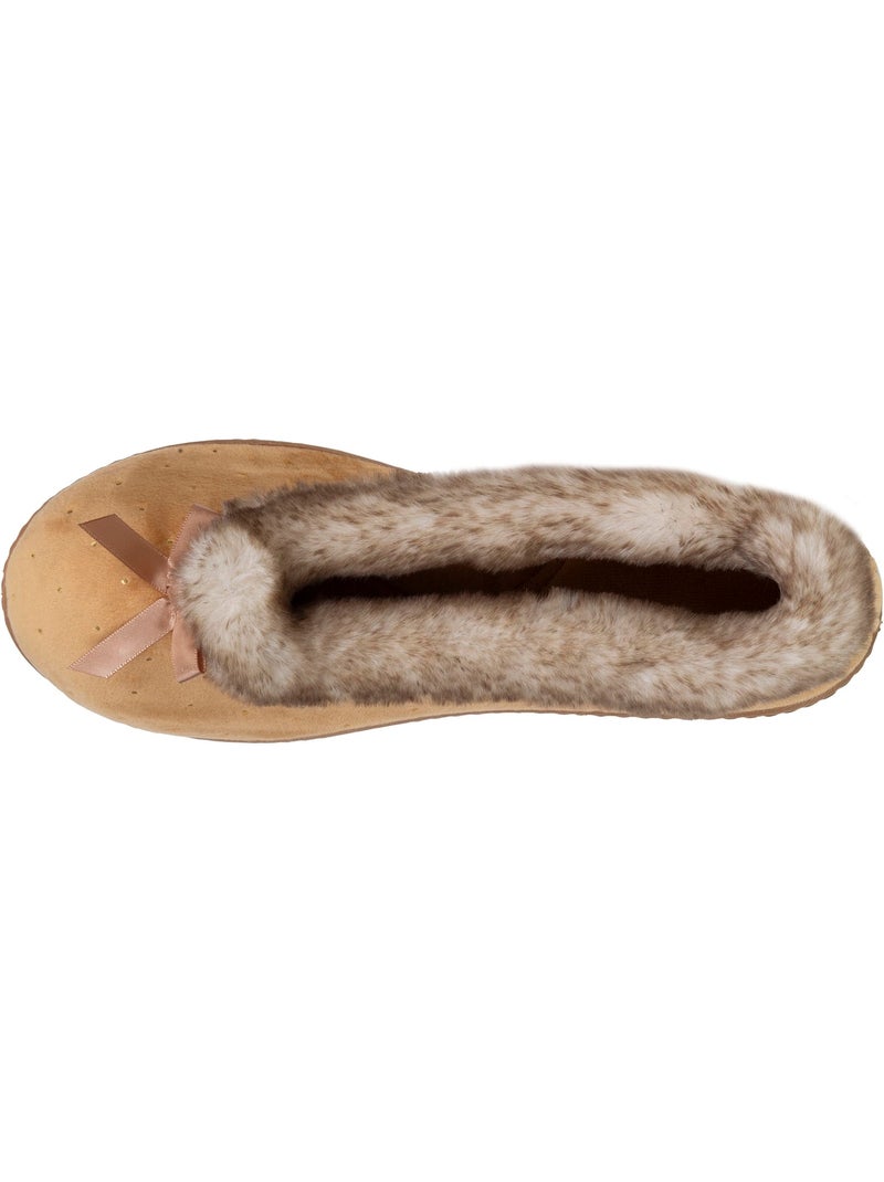Pantofole ballerine suola ergonomica e confortevole, suola a donna Cammello - Kiabi