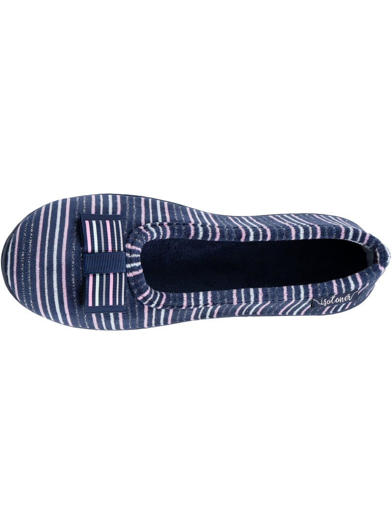Pantofole ballerine suola ergonomica in velluto donna Isotoner Blu Rosa - Kiabi
