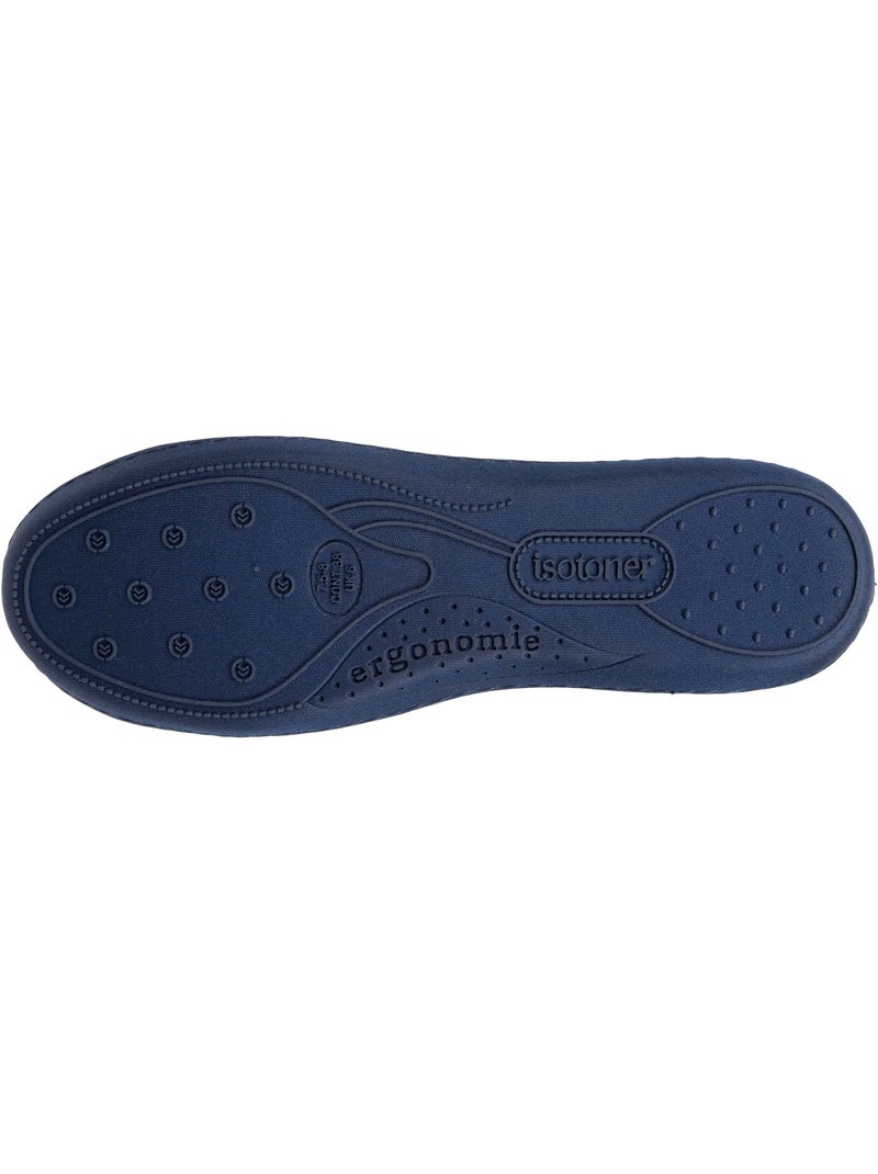 Pantofole ballerine suola ergonomica in velluto donna Isotoner Blu Rosa - Kiabi
