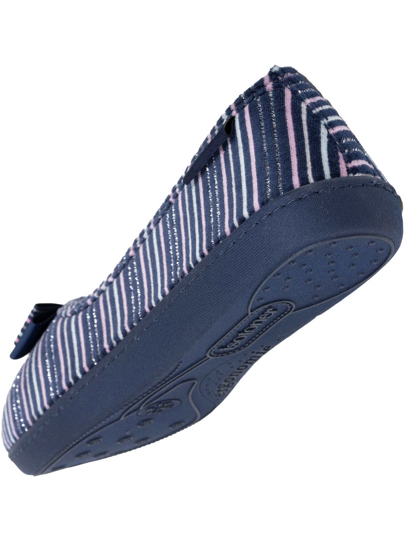 Pantofole ballerine suola ergonomica in velluto donna Isotoner Blu Rosa - Kiabi
