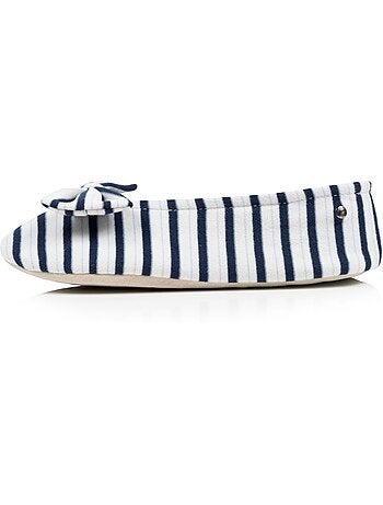 Pantofole ballerine suola in cuoio conciato al vegetale, donna isotoner