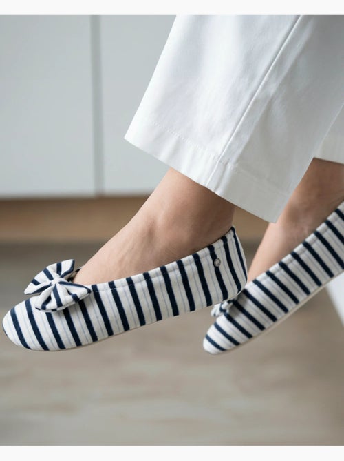 Pantofole ballerine suola in cuoio conciato al vegetale, donna isotoner - Kiabi Pantofole ballerine suola in cuoio conciato al vegetale, donna isotoner - Kiabi