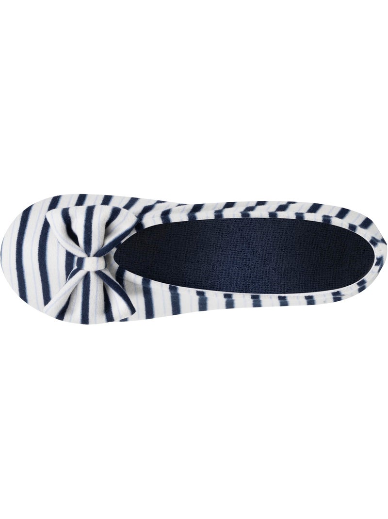 Pantofole ballerine suola in cuoio conciato al vegetale, donna isotoner Bianco Multicolore Blu - Kiabi