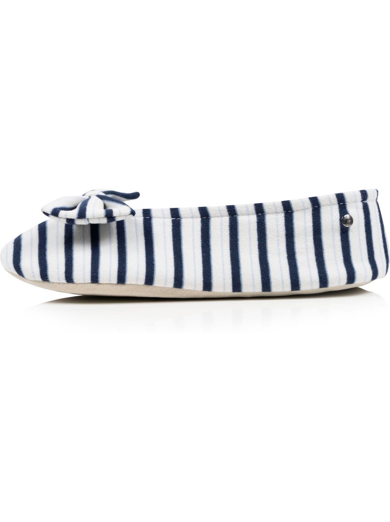 Pantofole ballerine suola in cuoio conciato al vegetale, donna isotoner Bianco Multicolore Blu - Kiabi