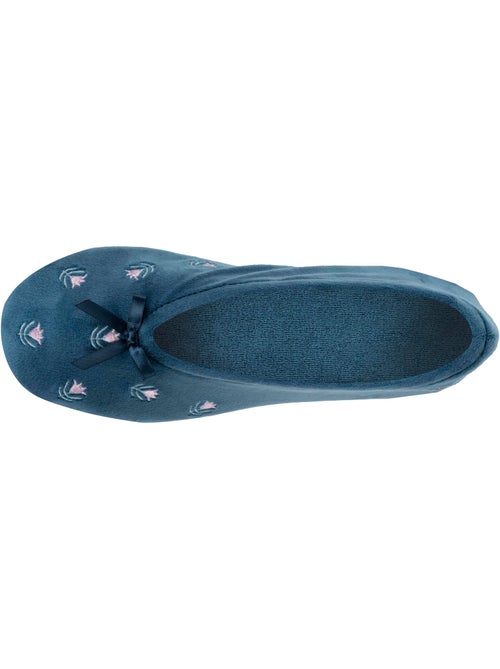 Pantofole ballerine suola in cuoio conciato al vegetale, donna isotoner - Kiabi Pantofole ballerine suola in cuoio conciato al vegetale, donna isotoner - Kiabi