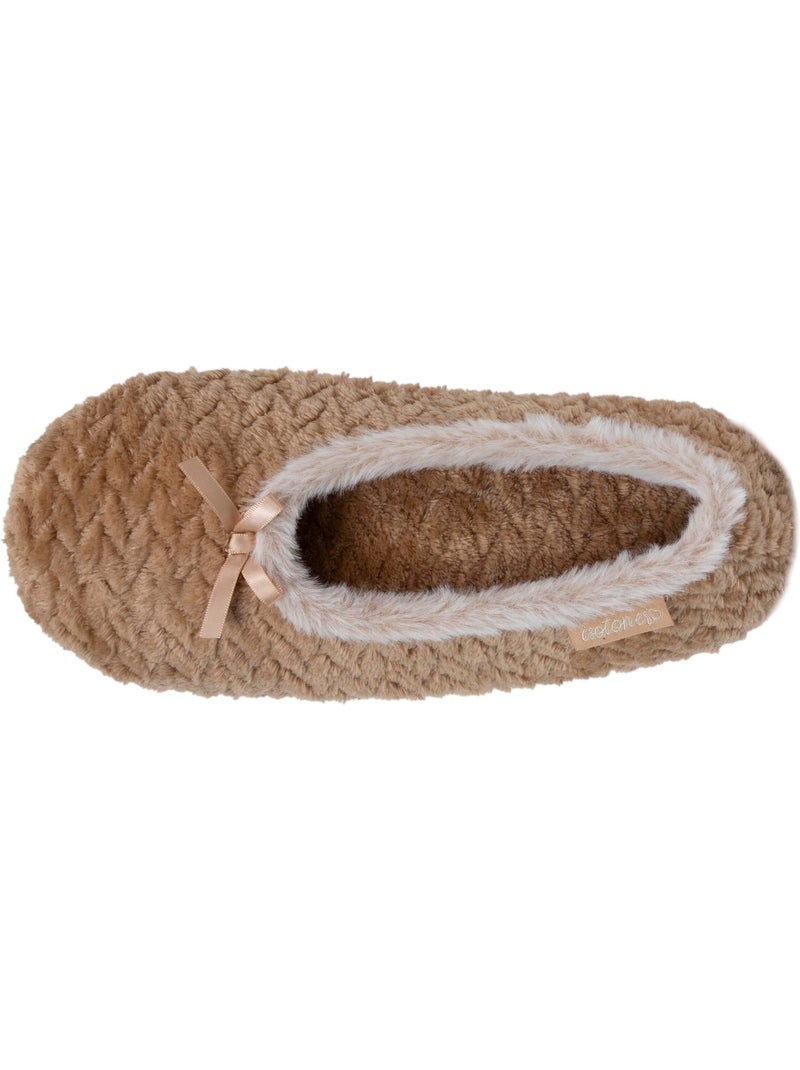 Pantofole ballerine suola in microspugna, antiscivolo donna isotoner Cammello - Kiabi