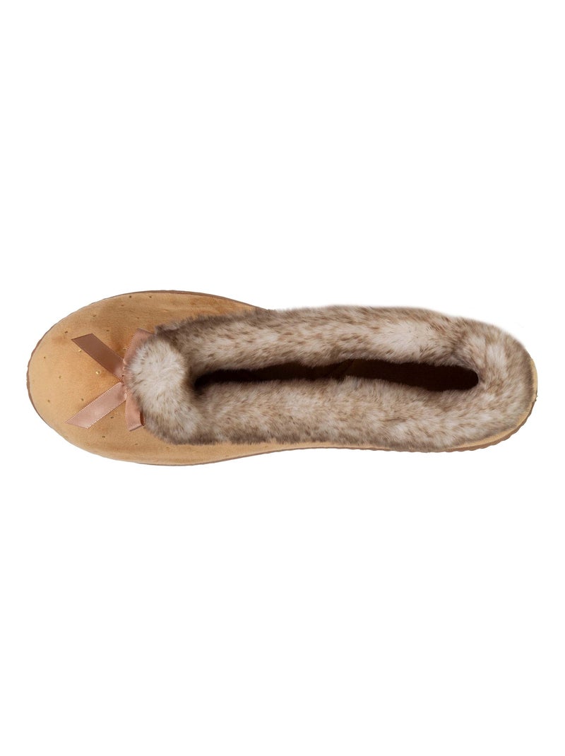 Pantofole ballerine suola ultra-morbida e confortevole, donna Isotoner Cammello - Kiabi