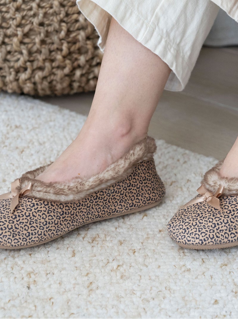 Pantofole ballerine suola ultra-morbida e confortevole, donna Isotoner Nero Marrone - Kiabi
