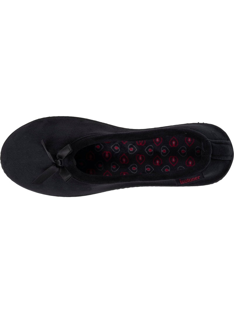Pantofole ballerine suola ultraconfortevole in memory donna isotoner Nero - Kiabi
