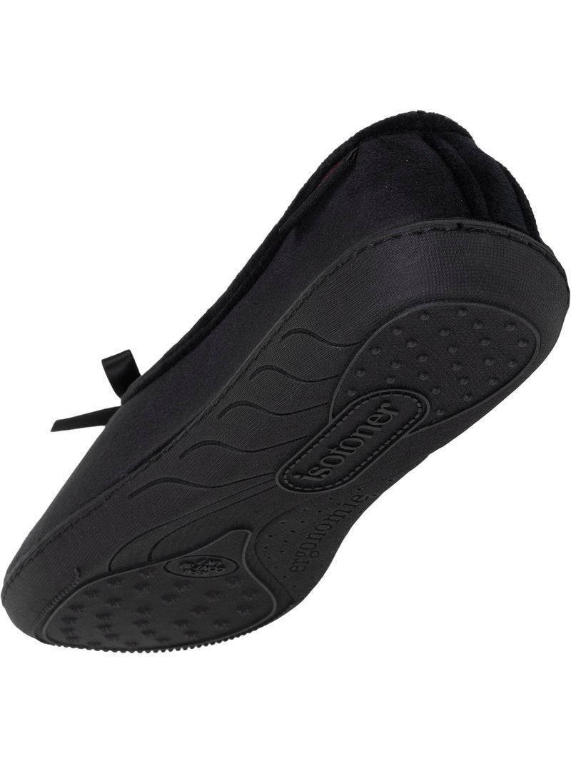 Pantofole ballerine suola ultraconfortevole in memory donna isotoner Nero - Kiabi