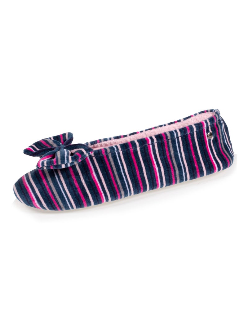 Pantofole ballerine ultraconfortevole, in cotone organico e donna Isotoner Bianco Multicolore Blu - Kiabi