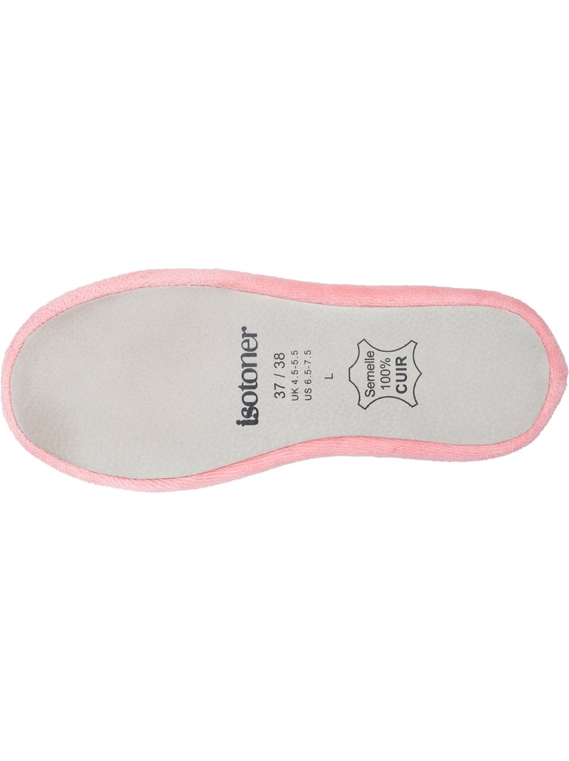 Pantofole ballerine ultraconfortevole, in cotone organico e donna isotoner Corallo - Kiabi