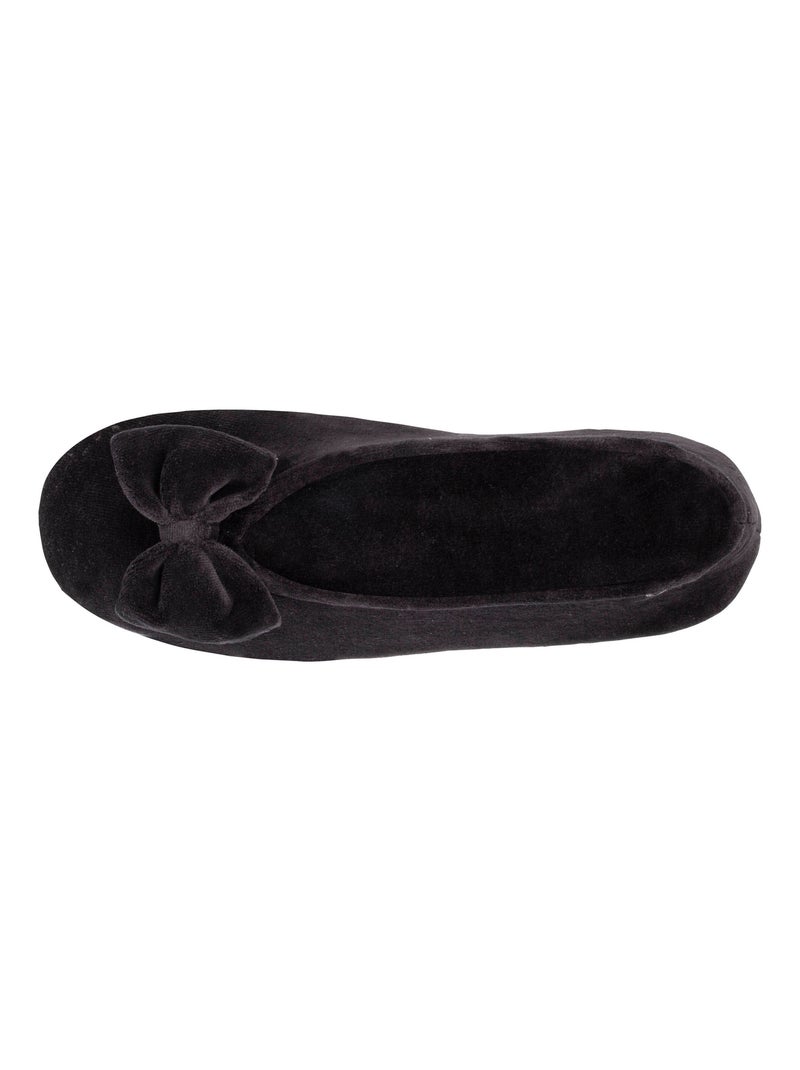 Pantofole ballerine ultraconfortevole, in cotone organico e donna Isotoner Nero - Kiabi