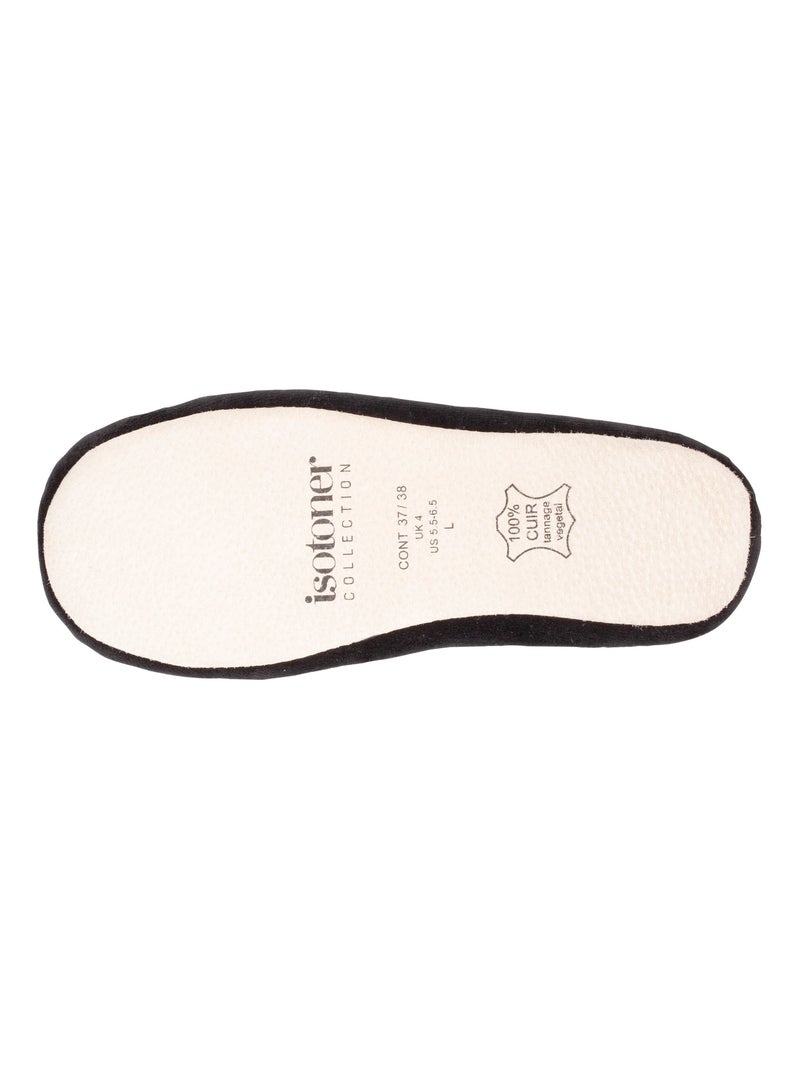Pantofole ballerine ultraconfortevole, in cotone organico e donna Isotoner Nero - Kiabi