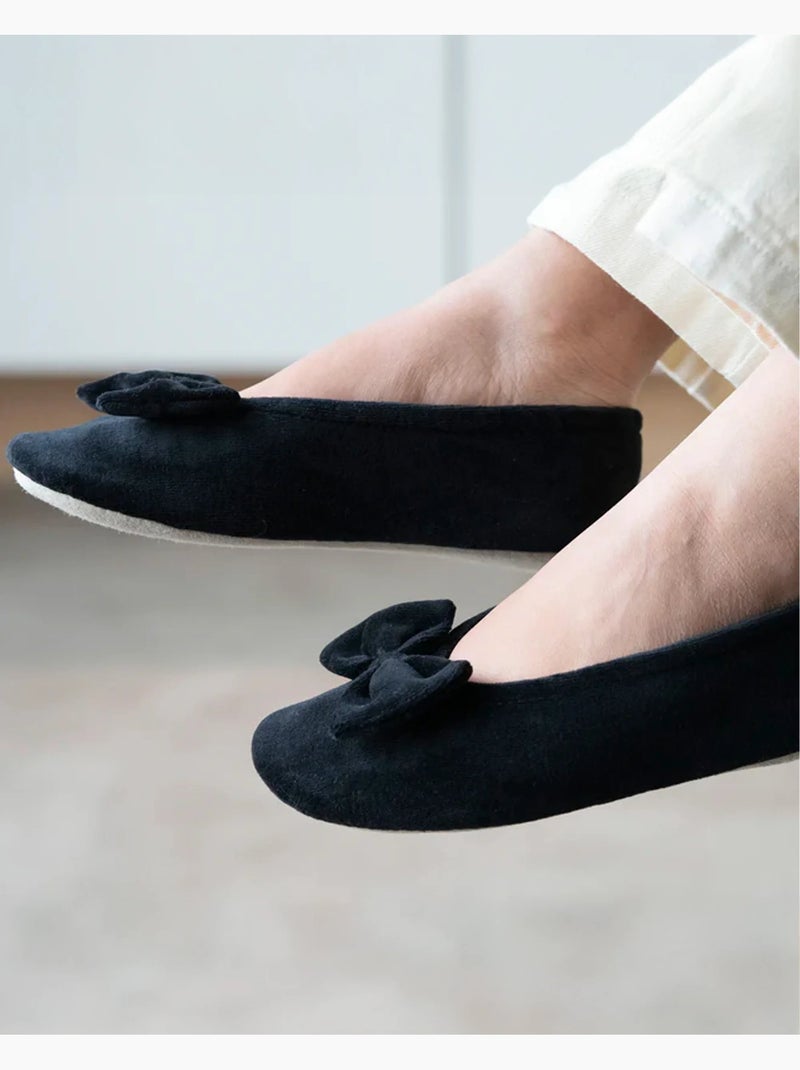 Pantofole ballerine ultraconfortevole, in cotone organico e donna Nero - Kiabi