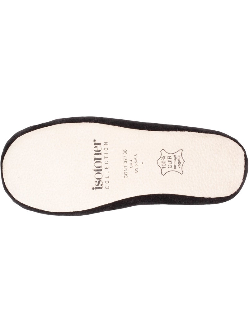 Pantofole ballerine ultraconfortevole, in cotone organico e donna Nero - Kiabi