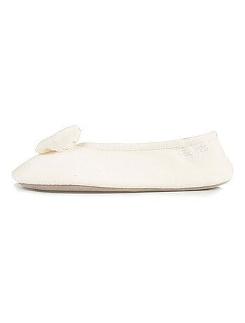 Pantofole ballerine suola in cuoio conciato al vegetale, donna