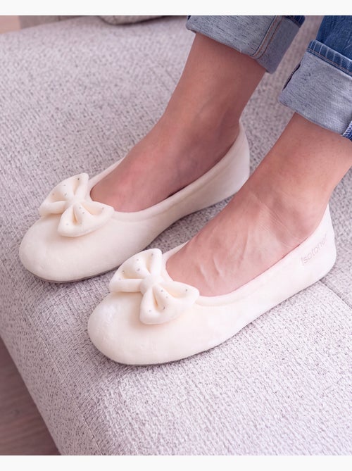 Pantofole ballerine ultraconfortevole, suola in cuoio, donna - Kiabi Pantofole ballerine ultraconfortevole, suola in cuoio, donna - Kiabi