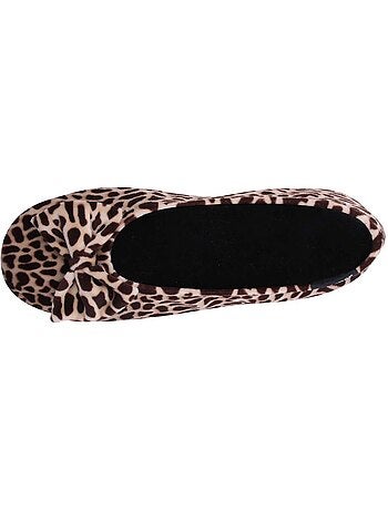 Pantofole ballerine suola in cuoio conciato al vegetale, donna