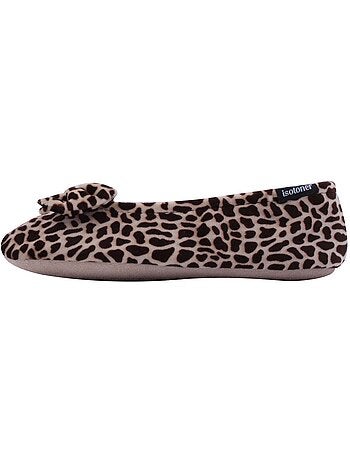 Pantofole ballerine suola in cuoio conciato al vegetale, donna