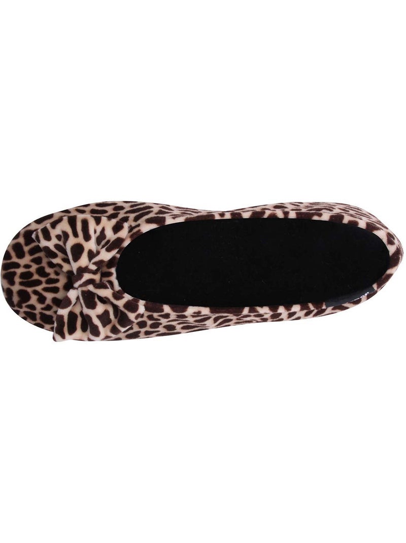 Pantofole ballerine ultraconfortevole, suola in cuoio, donna Bianco Marrone Bianco - Kiabi