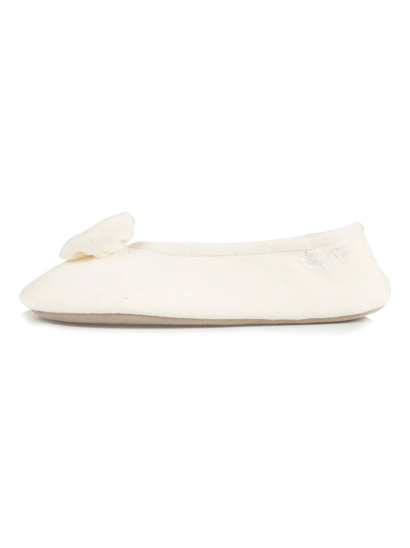 Pantofole ballerine ultraconfortevole, suola in cuoio, donna Isotoner Avorio - Kiabi