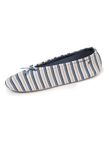 Pantofole ballerine ultraconfortevole, suola in cuoio, donna Isotoner