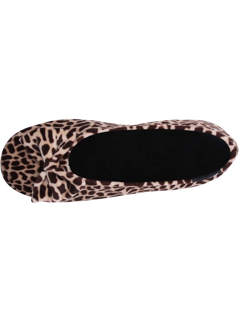 Pantofole ballerine ultraconfortevole, suola in cuoio, donna Isotoner Bianco Marrone Bianco - Kiabi